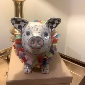 MacKenzie Childs Art Pottery Piggy Bank
